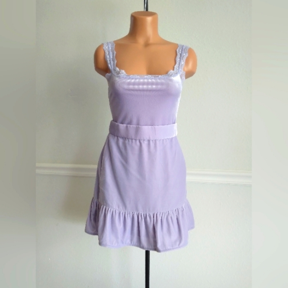 J. Crew Lilac Velvet Ruffle Skirt - Picture 2 of 6